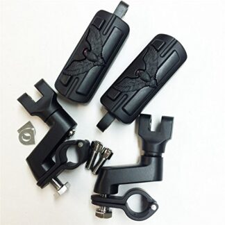 XHT(BC)- Eagle Hawk Shape Front Rider 1" Stiletto 4475 Foot Peg Clamps For Shadow ACE Magna Valkyrie Black Body Black Rubber