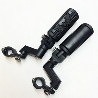 XHT(BC)- Eagle Hawk Shape Front Rider 1.5" 1 1/2" Stiletto 4475 Foot Peg Clamps For Shadow ACE Magna Valkyrie Black Body Black Rubber