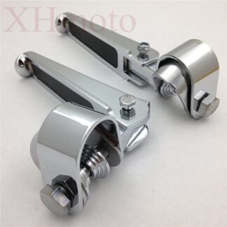 XHT(BC)- Fit 1"- 1.25" 1 1/4" Engine Guard Chrome U-Clamp Footpegs For Harley Bad Boy Fxstsb Fxs Dyna Dyna Wide Glide EFI FXDWGI