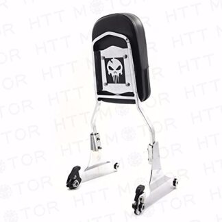 XHT(BC)-Flame Detachable Backrest Sissy Bar Skull For Harley 00-later FXST FXSTB FXSTS