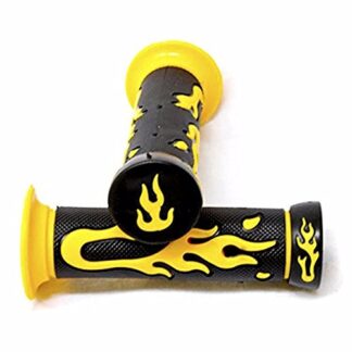 XHT(BC)- Flame Gel Style H Grips YELLOW ATV QUAD YAMAHA KAWASAKI POLARIS SEADOO BOMBARDIER JET SKI ATV FOREMAN RECON RINCON Kawasaki Brute Force Prairie YAMAHA ATV BRUIN GRIZZLY KODIAK(7/8" BOTH SIDE)