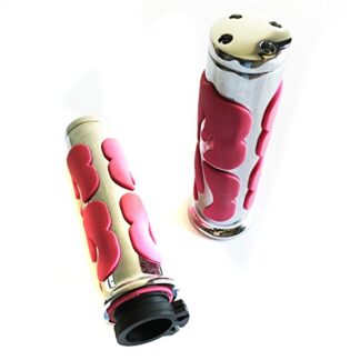 XHT(BC)- Flame Hand Grip For Yamaha Road Star Silverado Mmltd Vstar 650 1100 Classic chrome pink