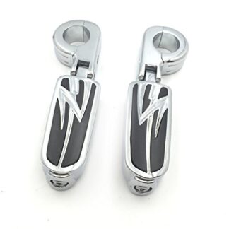 XHT(BC)- Front Offset mount 1 1/4" Highway Flame Foot Pegs P Clamps For GoldWing