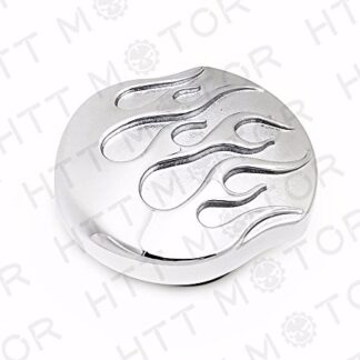 XHT(BC)- GAS CAP CHROME FLAME CUSTOM FOR HARLEY 84-15 FUEL TANK SCREW IN