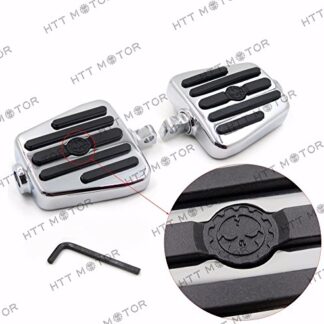 XHT(BC)- Gear Skull Foot Pegs footrest For '84-'16 Harley w/foot peg support Chrome
