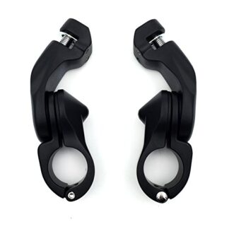 XHT(BC)- Kit 111- Black 2.5" Short Angled Adjustable Highway Foot Peg Mount Kit For 1.25" Engine Guard (GoldWing/Yamaha V-STAR/Suzuki Intruder)