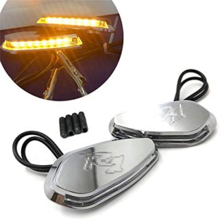 XHT(BC)- LED Signal Engraved R1 Chrome Mirror Block Off Base Platesv Cover Compatible with 00-08 Yamaha R1 Yzf-R1 Yzfr1 [P/N: MT222-011A-R1]