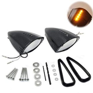 XHT(BC) Led Side Mounted Pig Spotter Rearview Mirrors For Suzuki Kawasaki Yamaha