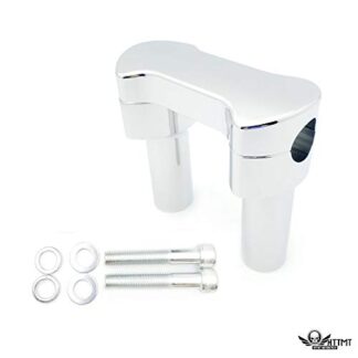 XHT(BC) MT-TGHD-HBS009-I-CD 1" 1 in Hefty Handlebar Riser/Top Clamp Kit Chrome 4" inch Tall For Harley