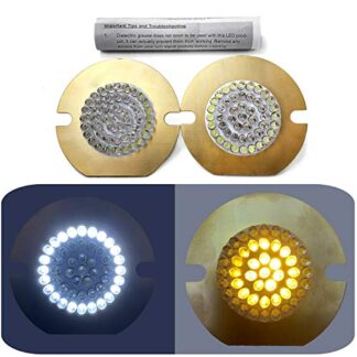 XHT(BC) MT-TGHD-TSL001(W/A)3"-RAW 3" FLAT STYLE 1157 Front Turn Signal LED Inserts White/Amber for Harley Davidson [P/N: TGHD-TSL001(W/A)3"]