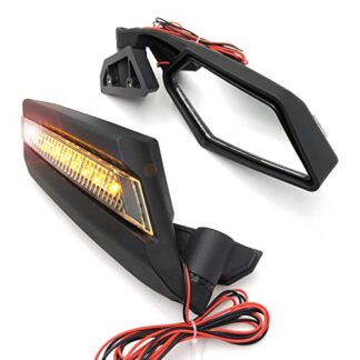 XHT(BC)-MT-UTV-010-A-BK2- UTV Racing Side LED Turn Signal Mirrors Set Compatible with Can Am Maverick X3 2017-2019 USA [P/N: UTV-010-A]