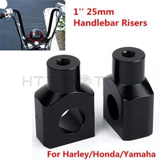 XHT(BC) MT030-08-1"-BK Black Shorty 1" Handlebar Risers Clamp For Harley Fatboy Dyna Sportster Touring