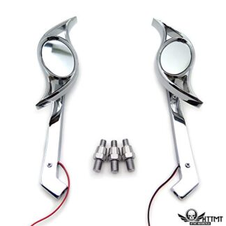 XHT(BC) MT203+TTT004-CD Chrome Wisdom Eye Set Side Mirrors LED Turn Signal For CBR 600 1000RR 954RR