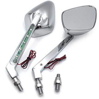 XHT(BC) MT212+TTT003-CD Diamond LED Turn Signal Integrate Mirrors For all Year Harley Touring Dyna Softail