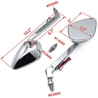 XHT(BC) MT212+TTT004-CD LED Turn Signal Integrate Diamond Mirror For CBR600RR Kawasaki Ninja Suzuki GSXR600