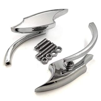 XHT(BC) MT252-019A-CD Motorcycle Rear View Side Mirrors 8mm 10mm Windy For Cafe Racer Yamha Suzuki