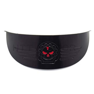 XHT(BC)-MT325-019A-GBK1 Skull HARLEY BLAKC 7" HEADLIGHT VISOR HEAVY DUTY THICK For Harley XL XLH FXR FX