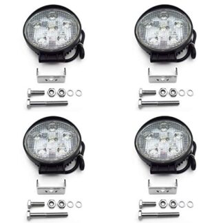 XHT(BC)-MT371-028X4-BK 4 PCS Round 18W Spot BEAM LED Off Road Work6 LED Light 12V 24V Universal USE SUV