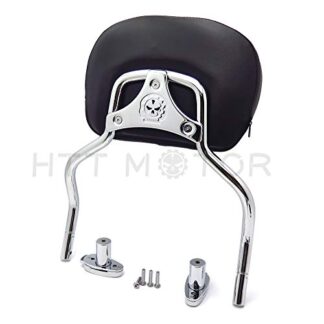 XHT(BC)-MT501-007+S-CD1 Skull Detachable Sissy Bar Pad W/Backrest For 2015-2017 Harley FLRT FreeWheeler
