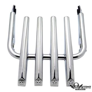 XHT(BC) MT502-003A-CD-XIN Chrome Skull Detachable Stealth Luggage Rack For 2009-2018 Harley Touring Street Glide