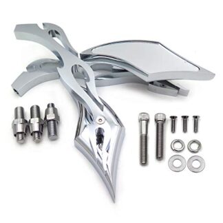 XHT(BC)- Motor Alloy TWIST DIAMOND Custom Mirror Harley Davidson softail FatBoy Sportster chromed