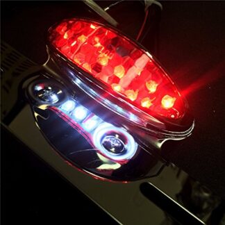 XHT(BC)- Motorcycel Chrome Smoke LED Integrated All-in-one Taillight License Plate Light Plate Holder For ATV off-Road Suzuki Yamaha