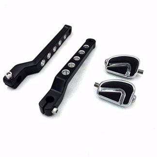 XHT(BC)- Motorcycle Aluminum Chrome Airflow Shifter Pegs with Black Hollowed-out Heel/Toe Shift Levers For 1986-later FL Softail/1988-later Touring and 2008-later Trike models