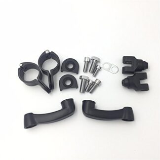 XHT(BC)- Motorcycle Black 360 Degree Adjustable Highway Peg Mounting Kit For any Bike Equipped with 1-1/4 inch (1.25") Front Engine Guard Frame Tube GoldWing VTX1300 Shadow Valkyrie Triumph