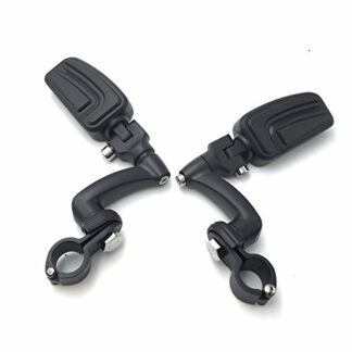 XHT(BC)- Motorcycle Black Adjustable Highway Peg Mounting Kit AirFlow Footrest For Yamaha V-STAR Roadstar Suzuki Boulevard Equipped with 1-1/4 inch (1.25") Front Engine Guard Frame Tube