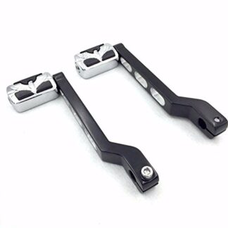 XHT(BC)- Motorcycle Black Aluminum Hollowed-out Heel/Toe Shift Levers with Chrome Eagle Hawk Shifter Pegs For Harley Davidson Road King 1988 and later