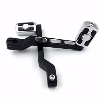 XHT(BC)- Motorcycle Black Aluminum Hollowed-out Heel/Toe Shift Levers with Chrome Skull Shifter Pegs For Harley Davidson Heritage Softail FLST 1986-later