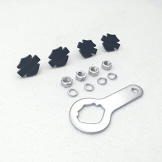 XHT(BC)- Motorcycle Black Bar Shield License Plate Mounting Hardware(Wrench Lockwasher Nut and 1/4 inch Screw) For Universal Bikes Yamaha Kawasaki Suzuki Triumph Ducati