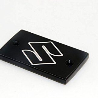 XHT(BC)- Motorcycle Black Brake Fluid Reservoir Cap Cover"S" Engraved For All Years Suzuki Boulevard M50 / S50 / C50 / S83 / C90