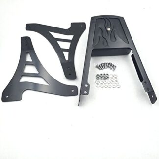 XHT(BC)- Motorcycle Black Flame Backrest Sissy Bar With Leather Pad For 1995-2003 Harley Davidson Sportster 883 XL883 1200 XL1200
