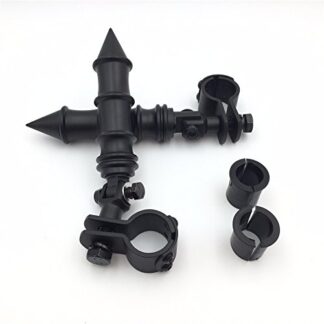 XHT(BC)- Motorcycle Black Foot Peg Footrest with Mounting Kit Clamps 1"and 1 1/4" Front Engine Guard Frame Tube For Harley Iron 883 XL883N Electra Glide Ultra Road King FLHR