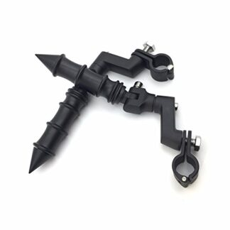 XHT(BC)- Motorcycle Black Foot Peg Footrest with Mounting Kit Clamps Fits Front Engine Guards 1"(25mm) Diameter Tubing For Harley Davidson Sportster 883 1200 Street Bob Softail Dyna