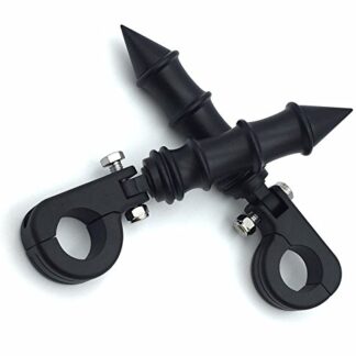 XHT(BC)- Motorcycle Black Foot Peg Footrest with Mounting Kit P-Clamp Fits Front Engine Guards with 1.5" Diameter Tubing For Harley Iron 883 XL883N Electra Glide Ultra Road King FLHR