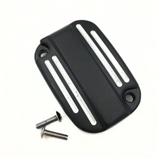 XHT(BC)- Motorcycle Black Grooved Front Brake Master Cylinder Fluid Reservoir Cap For 2007-2015 Harley Davidson Electra Glide Road