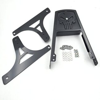 XHT(BC)- Motorcycle Black High Quality Skull Backrest Sissy Bar With Leather Pad For Harley Davidson Softail Flstc Flstf Flstn Flsts FLSTSC FXST FXSTB FXSTS FXSTSB