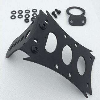 XHT(BC)- Motorcycle Black Horizontal Side Mount 7 3/10" x 4 4/5" License Plate Bracket For Harley Bobber Chopper Custom Suzuki Kawasaki Yamaha
