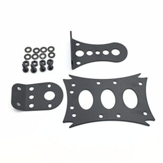 XHT(BC)- Motorcycle Black Horizontal Vertical Zigzag Side Mount 7 3/10" x 4 4/5" License Plate Bracket light Bracket For Harley Bobber Chopper Custom Suzuki Kawasaki Yamaha