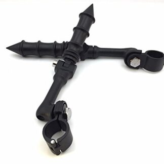 XHT(BC)- Motorcycle Black Long Angled Adjustable Peg Mounting Kit Foot Peg Footrest For Harley Davidson Sportster 883 1200 Street Bob Softail CVO with 1" 25mm Front Engine Guard
