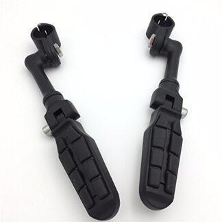 XHT(BC)- Motorcycle Black Long Angled Adjustable Peg Mounting Kit with Footpeg Footrest For GoldWing VTX1300 Shadow Valkyrie Triumph with 1 1/2 inch (1.5") Front Engine Guard Frame Tube