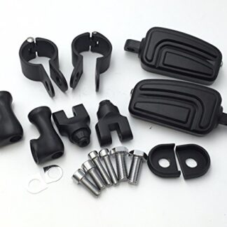 XHT(BC)- Motorcycle Black Short Adjustable Peg Mounting Kit AirFlow Foot Peg For GoldWing VTX1300 Shadow Valkyrie Triumph 1-1/2 inch (1.5") Front Engine Guard Frame Tube