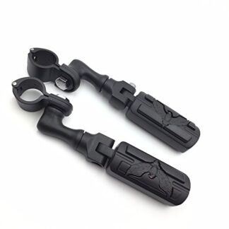 XHT(BC)- Motorcycle Black Short Angled Adjustable Peg Mounting Kit Eagle Foot Peg For GoldWing VTX1300 Shadow Valkyrie Triumph with 1-1/2 inch (1.5") Front Engine Guard Frame Tube