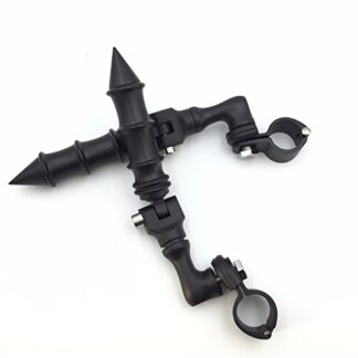 XHT(BC)- Motorcycle Black Short Angled Adjustable Peg Mounting Kit Foot Peg Footrest For Harley Davidson Sportster 883 1200 Street Bob Softail CVO with 1" 25mm Front Engine Guard