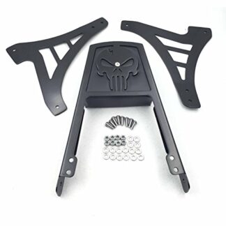 XHT(BC)- Motorcycle Black Skull Backrest Sissy Bar With Leather Pad For 1995-2003 Harley Davidson Sportster 883 XL883 1200 XL1200