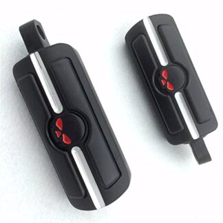 XHT(BC)- Motorcycle Black Skull Groove 2pcs Footrest Foot Pegs for 1984-2014 Harley Davidson Touring