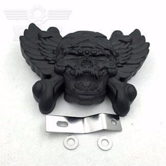 XHT(BC)- Motorcycle Black Skull Zombie with Wing Cross Bone Horn Cover For 1992-2005 2006 2007 2008 2009 2010 2011 2012 2013 2014 2015 Harley Davidson with Side Mount"Cowbell" and all V-rod's