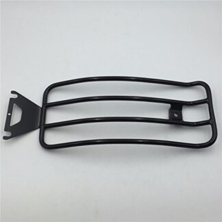 XHT(BC)- Motorcycle Black Steel Rear Shelf Fender Rack Plated Luggage Shelf 14"x6" For Harley Davidson FLHR Road King FLHRC FLHRS FLHT Electra Glide FLHX Street Glide FLTR Road Glide
